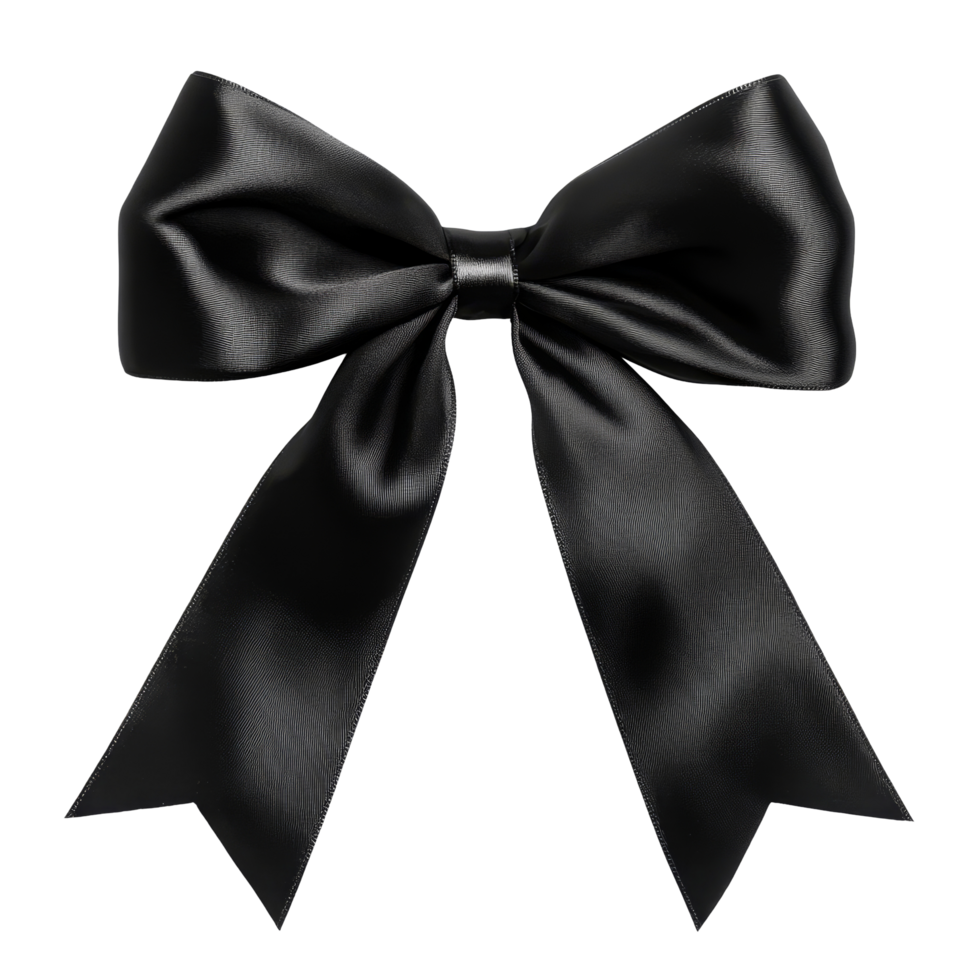 Elegant black ribbon bow isolated on a transparent background for decorative purposes and crafts, black ribbon bow isolated on transparent background png