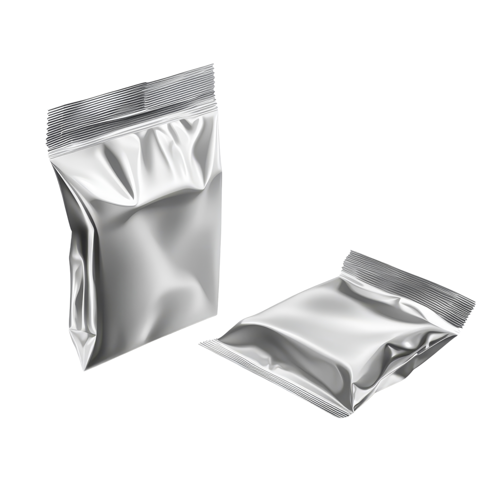 Blank snack packaging cut open and isolated on a clean transparent background for display and design purposes, Cut open blank snack packaging isolated Stock Illustration png