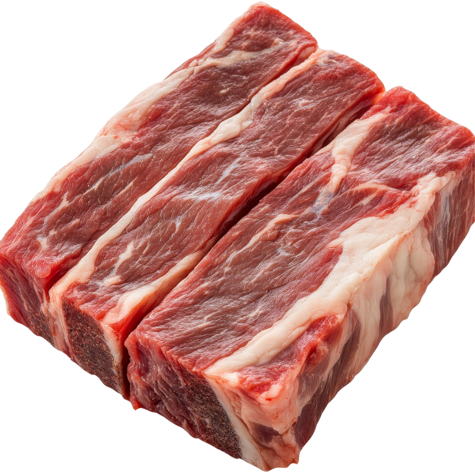 Freshly cut raw beef brisket isolated on a transparent background for culinary purposes and recipe preparation, Isolated raw beef brisket png