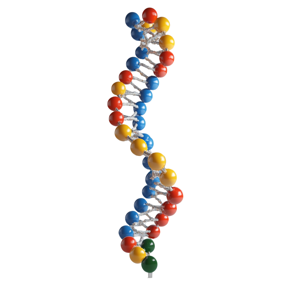 Exploring the double helix structure of DNA against a backdrop featuring a vibrant hue, DNA structure png