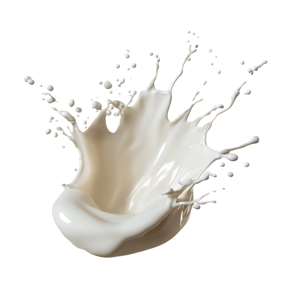 A delicate splash of milk isolated against a neutral background creating a visually striking effect, Splash of milk isolated png