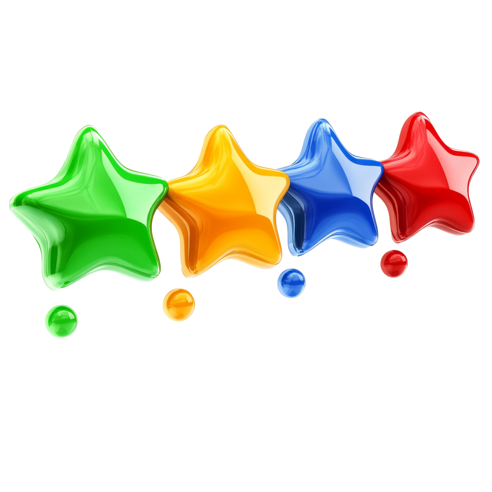 Collect customer feedback with colorful star ratings on a bright background to enhance service experience, Review us on transparent background Customer Feedback Request Bubbles png