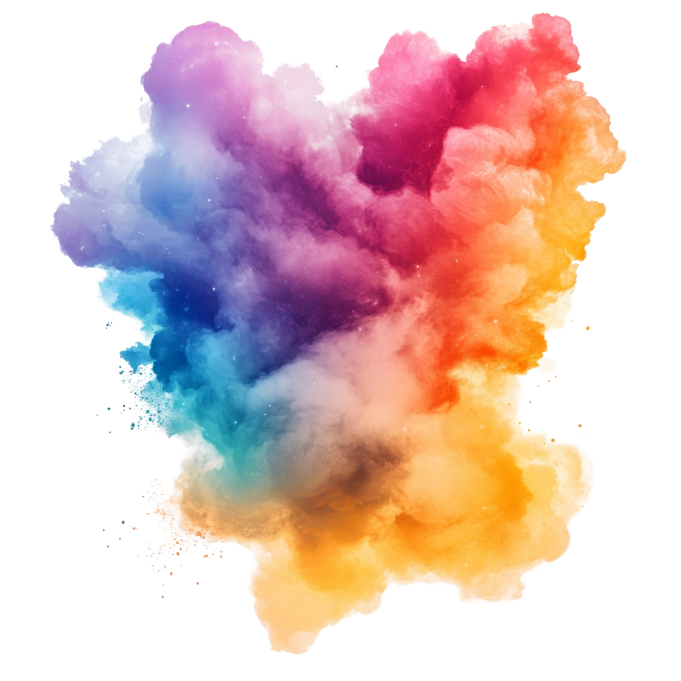 Colorful abstract cloud with vibrant hues on a clean transparent background, Abstract Colorful Cloud On transparent background png
