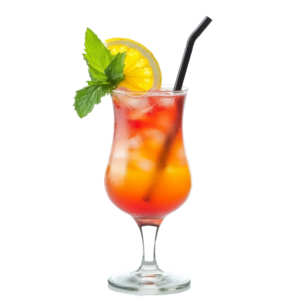 Refreshing bay breeze cocktail with citrus and mint on a bright transparent background, bay breeze cocktail isolated on transparent background png