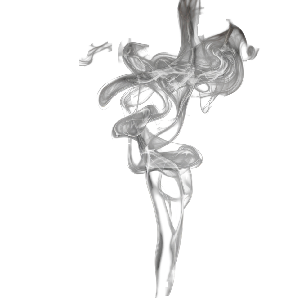 Smoke swirls elegantly against a dark backdrop, creating a captivating display of motion and form, smoke on black background png