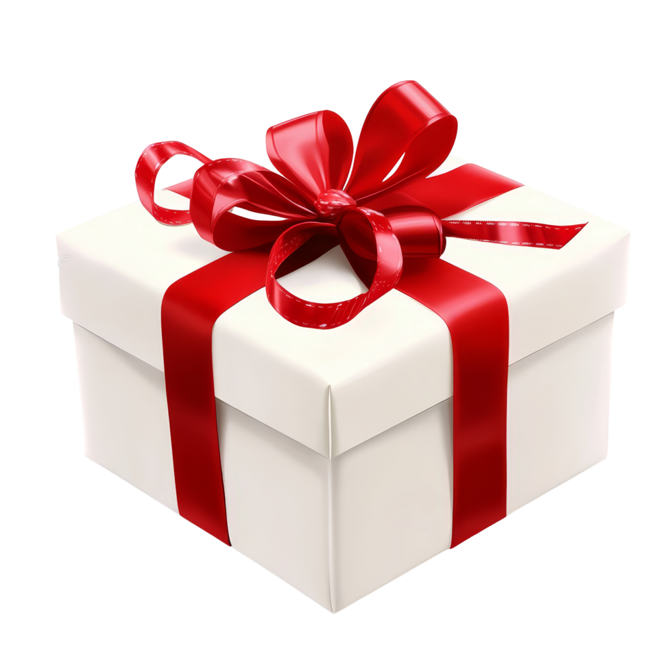 A beautifully wrapped transparent gift box adorned with a bright red bow ready for holiday celebrations and special occasions, transparent gift box with red bow Stock Illustration png