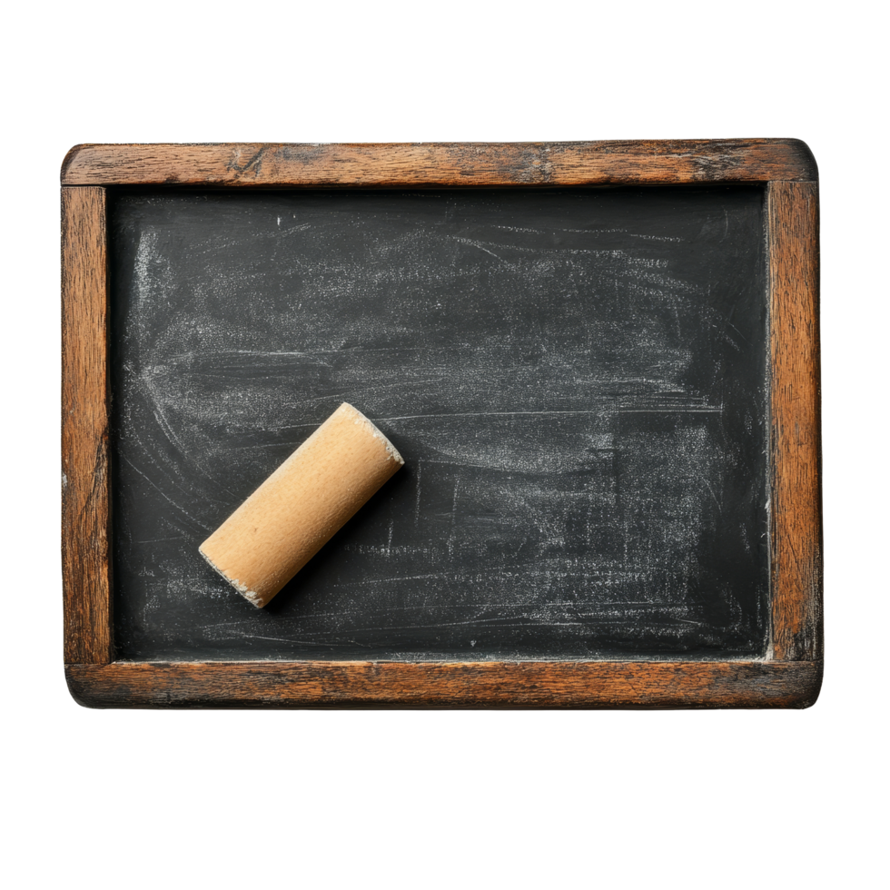 A simple blackboard eraser resting on an empty blackboard against a clean transparent background, blackboard eraser on transparent backgroundfile png