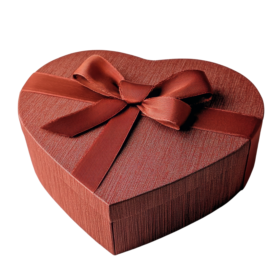 Elegant red heartshaped gift box adorned with a ribbon perfect for special occasions or surprises, Red heart shape gift box png