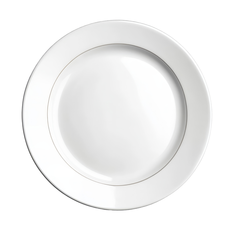 A classic transparent plate isolated on a clean transparent background perfect for displaying food or culinary creations, transparent plate isolated on transparent background png