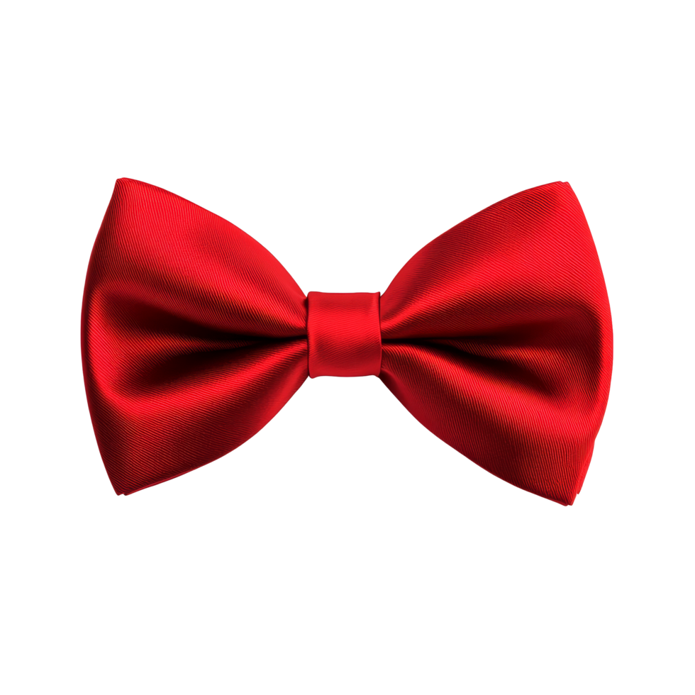 An elegant red bow tie resting on a transparent background, perfect for formal occasions and stylish accessories, Elegant Red Bow Tie on transparent background png
