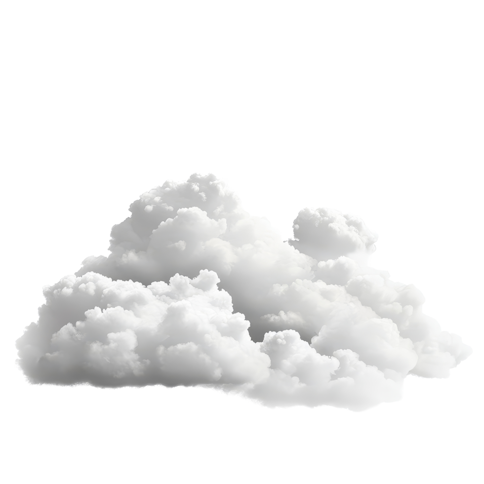 Soft transparent clouds gently floating in a clear sky on a bright day against an isolated background, transparent clouds isolated on transparent background png