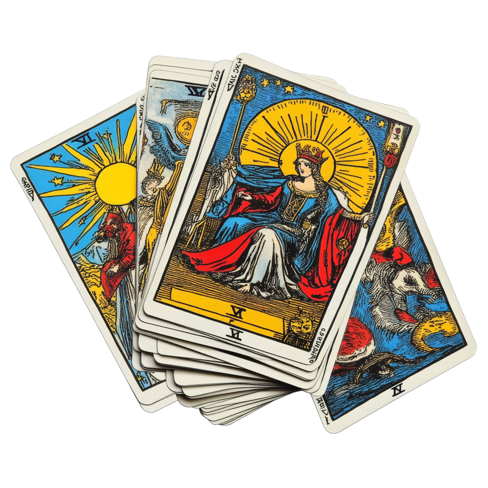 Major arcanas tarot card reading in Lodz, Poland during April showcasing intricate illustrations and symbolism, Lodz Poland April 15 2025 Major arcanas tarot cards, taro isolated on transparent png