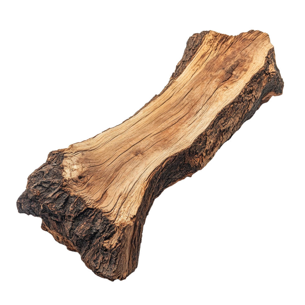 Drycut wood piece displayed on a smooth transparent background showcasing natural textures and colors, a piece of wood that has been cut dry on transparent backgroundfile png
