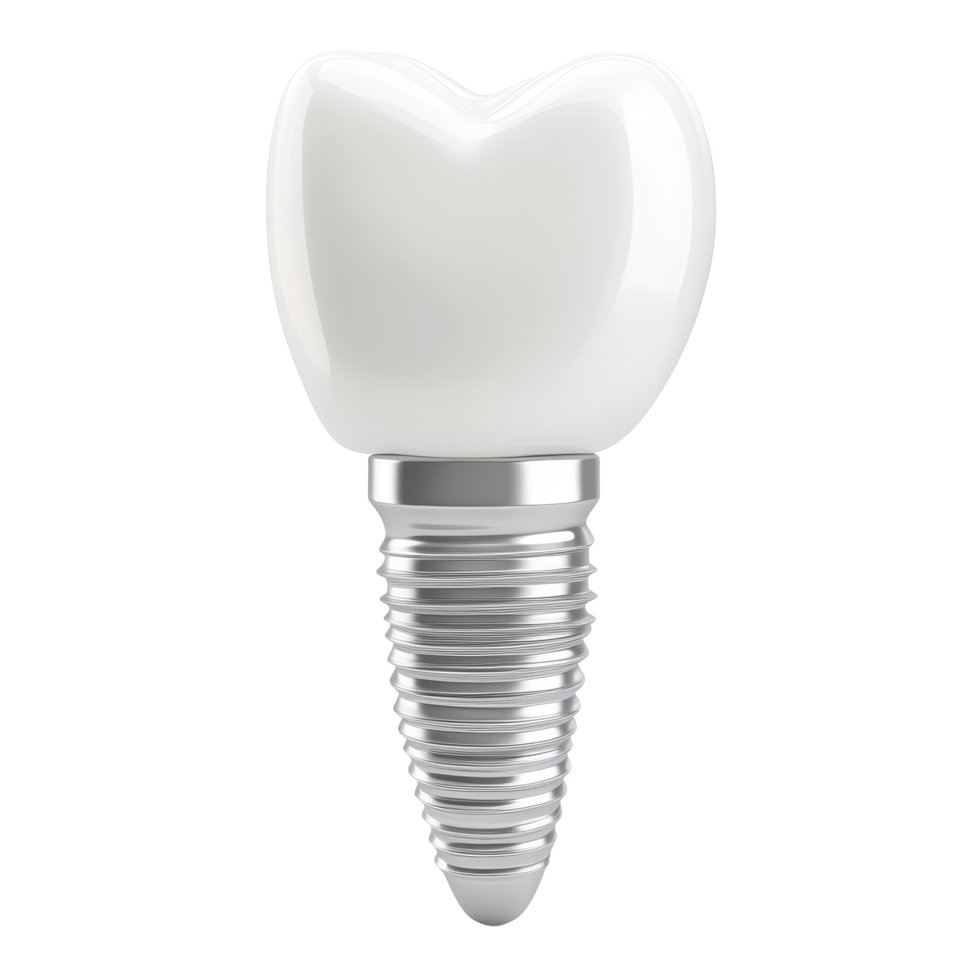 A closeup of a dental implant showcasing transparent teeth on a clean transparent background, transparent teeth and dental implant Isolated on transparent background png