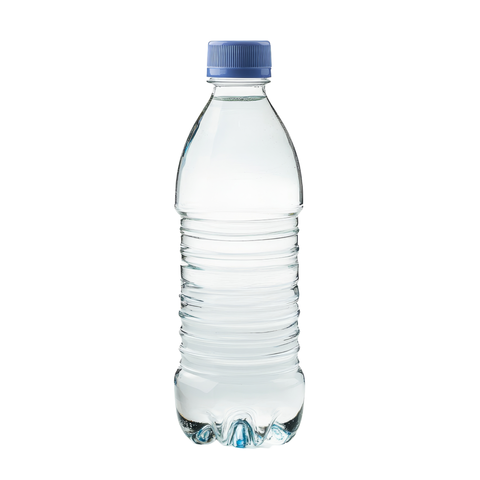 Clear bottle of water against a clean transparent background showcasing the liquids purity, bottle of water on transparent background png