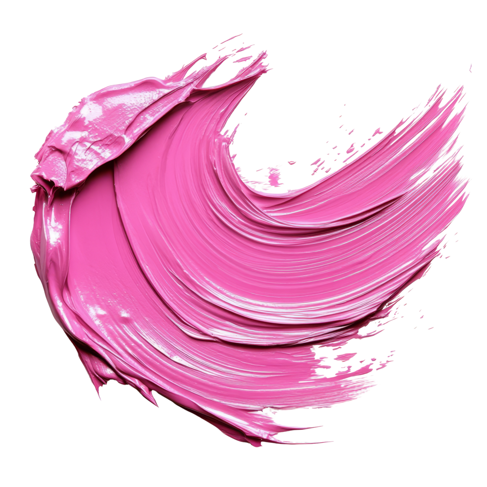Vibrant pink paint brushstroke isolated on a clean transparent background for artistic inspiration and design ideas, pink color paint brushstroke isolated on transparent background png