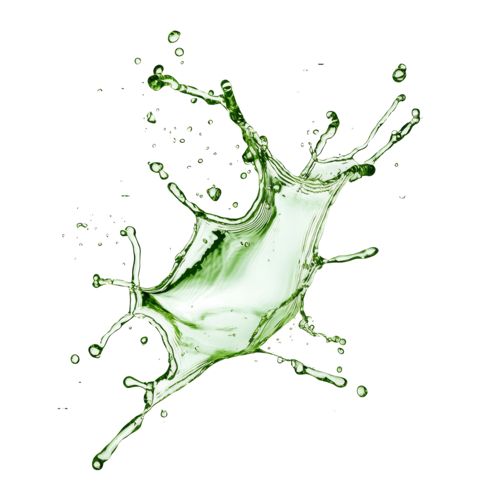 Captivating green water splash isolated on a transparent background showcasing fluid motion in a dynamic display, green water splash isolated on transparent background png