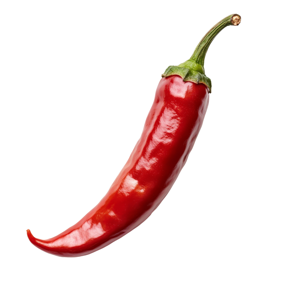 Cayenne pepper isolated on a transparent background showcasing its vibrant red color and unique shape, Cayenne pepper isolated on transparent background png