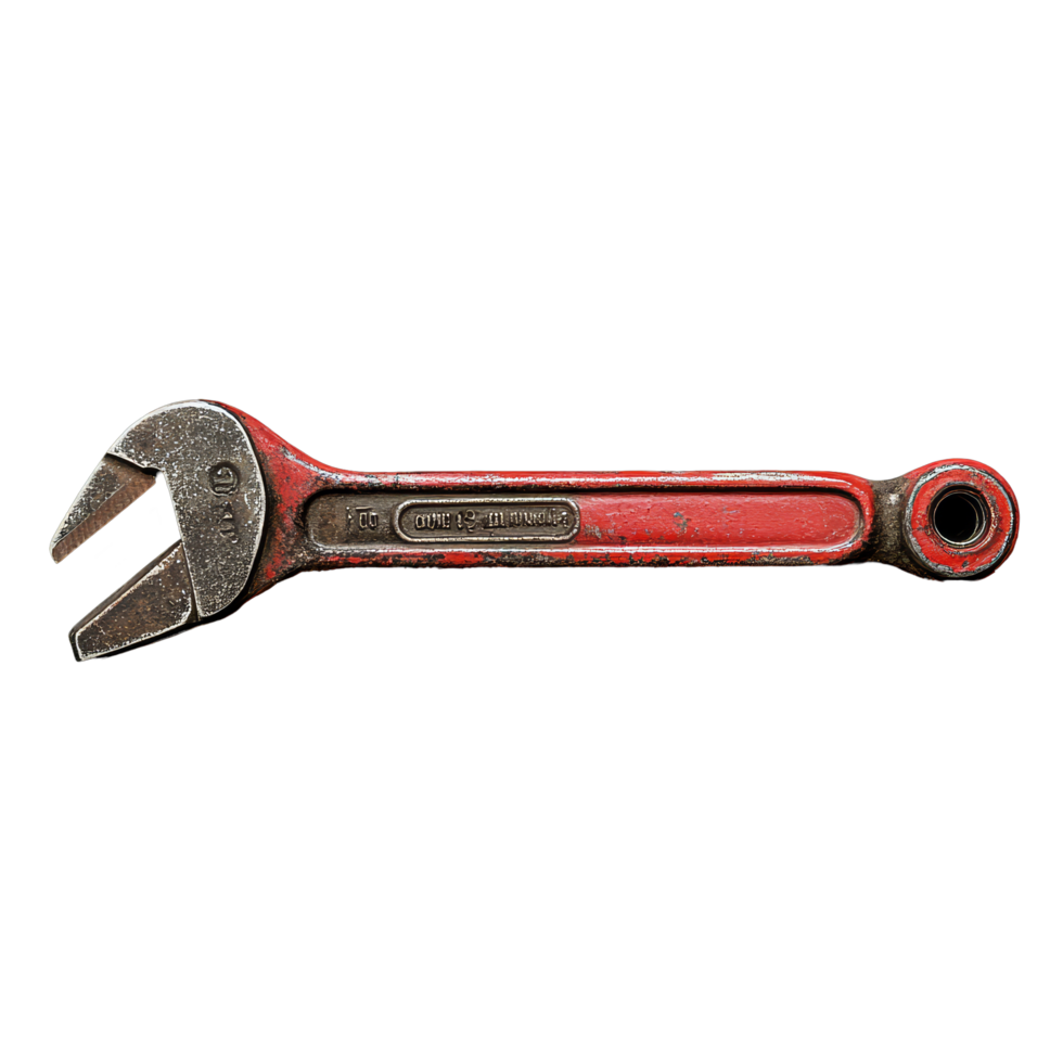 A vintage pipe wrench isolated on a black background showcasing its distinct design and functionality, Pipe wrench isolated png