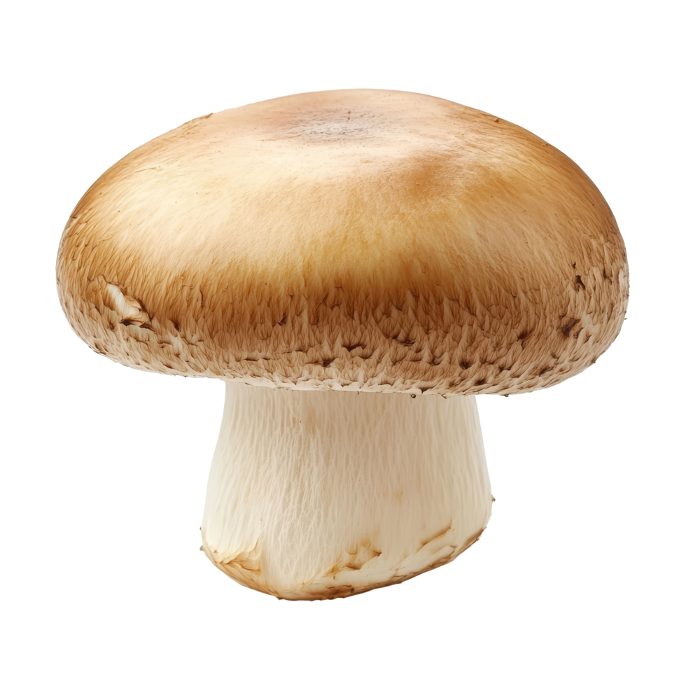 Fresh champignon mushroom isolated on a clean transparent background showcasing its natural shape and color, Mushroom champignon isolated on transparent background png