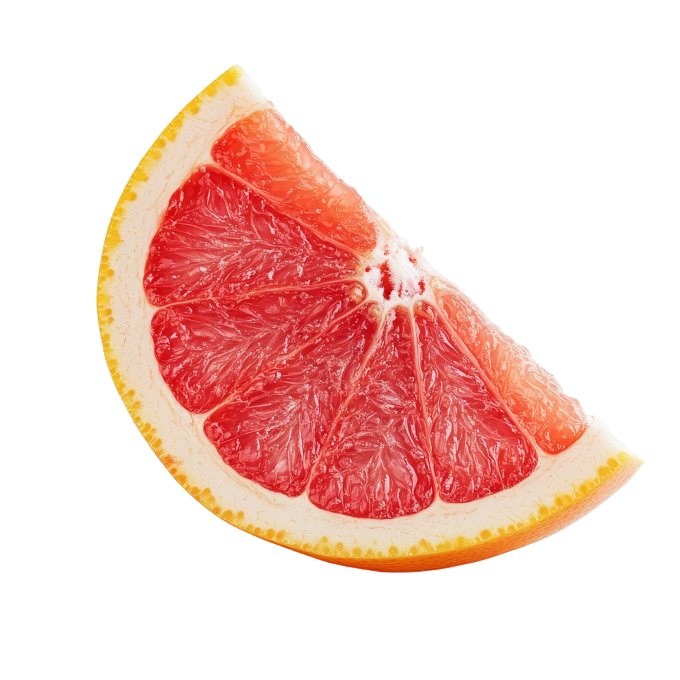 Fresh slice of grapefruit isolated on a transparent background for culinary and healthrelated concepts, slice of grapefruit isolated on transparent background png