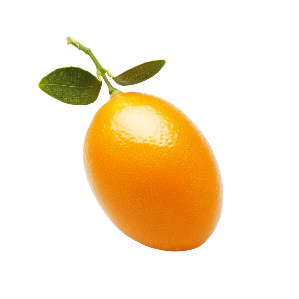 Fresh orange kumquat resting on a transparent background showcasing its vibrant color and natural features, Orange kumquat isolated on transparent background png