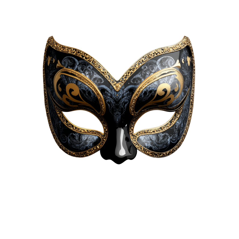 Elegant masquerade mask displayed on a transparent background, capturing the allure of mystery, Masquerade mask stands alone on a simple transparent background or transparent background with a png
