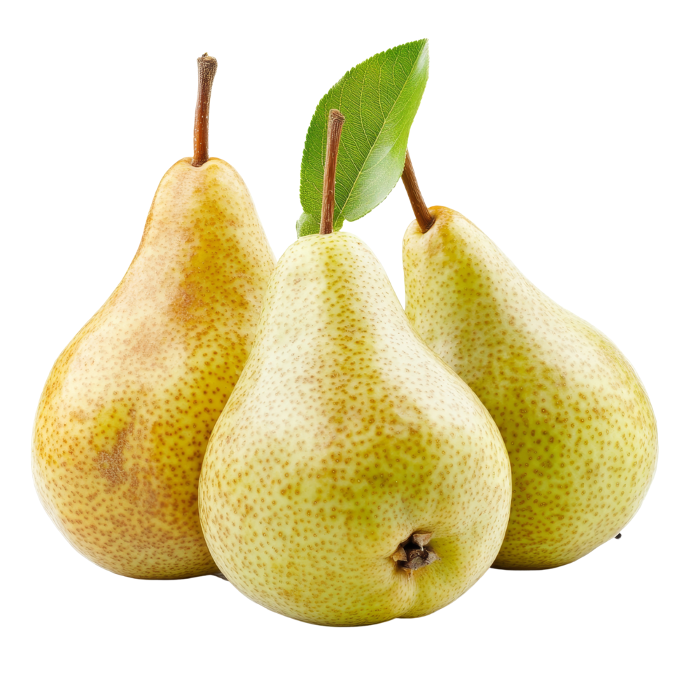 Fresh green pears grouped together on a bright transparent backdrop showcasing their natural beauty and vibrant color, pears isolated on transparent background png
