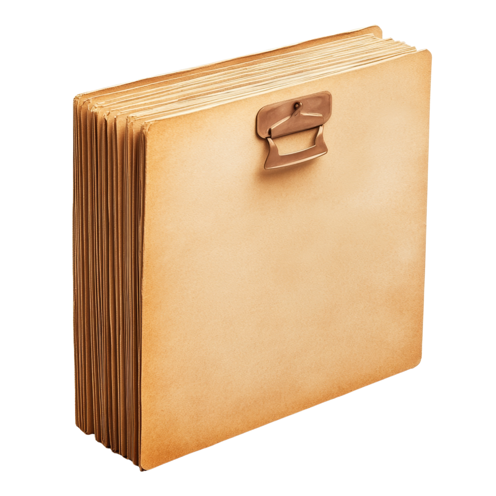 An isolated stack of file folders resting on a transparent background, ideal for office organization and document management, file of isolated object on transparent background png
