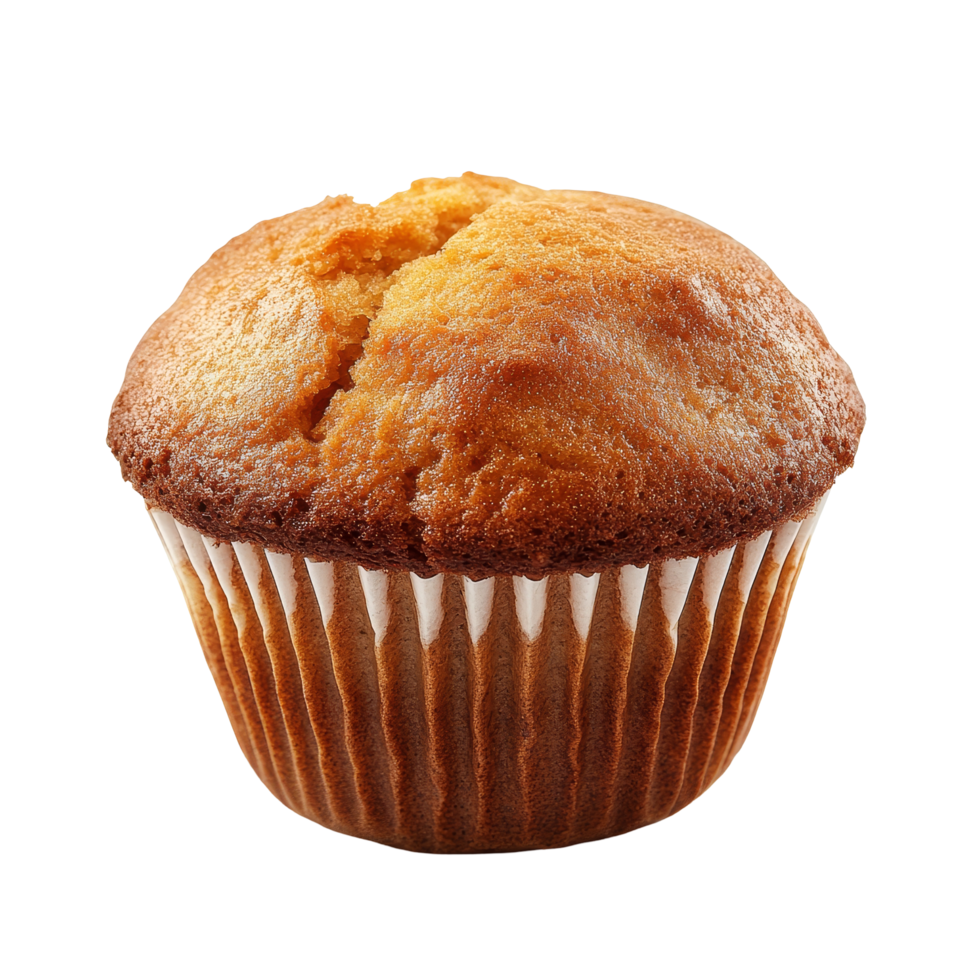 Freshly baked muffin on a transparent background showcasing its goldenbrown top and fluffy texture perfectly isolated, muffin isolated on transparent background png