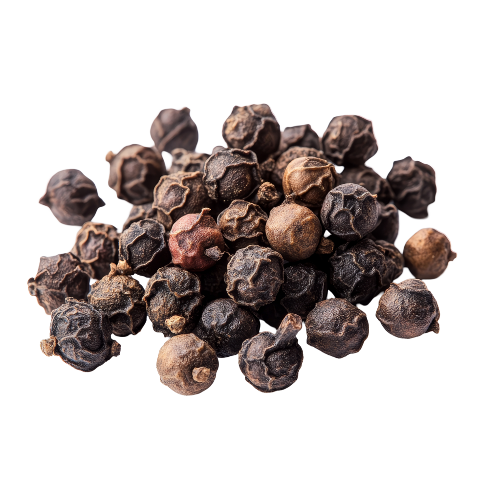 Fresh organic cubeb pepper showcasing its unique shape and texture on a transparent background, Fresh organic delicious cubeb pepper isolated on transparent background. Cubeb peppercorns transparent png