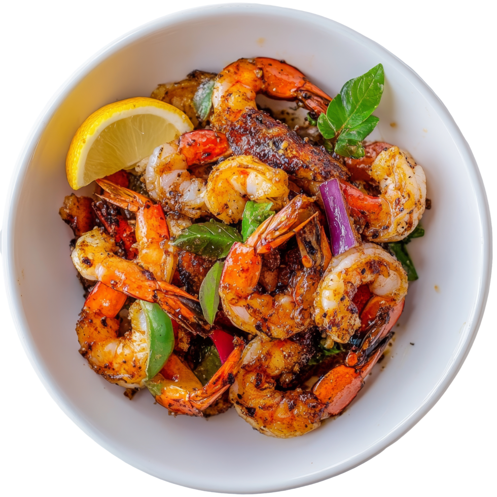 Deliciously fried parkia with shrimp served on a transparent background for a fresh culinary experience, Fried Parkia wth shrimp and source transparent background png