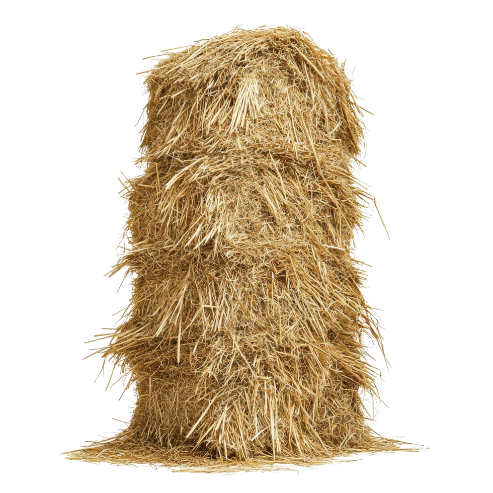 A large haystack stands prominently against a plain transparent background in this minimalistic composition, Hay Stack on transparent background png