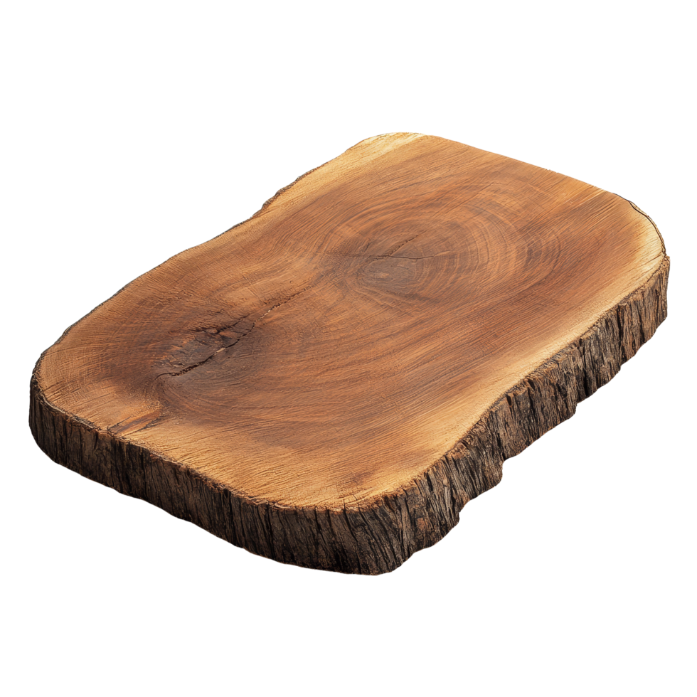 Natural wooden cutting board displayed on a transparent background ready for food preparation and cooking tasks, Wood cut board on transparent backgroundfile png