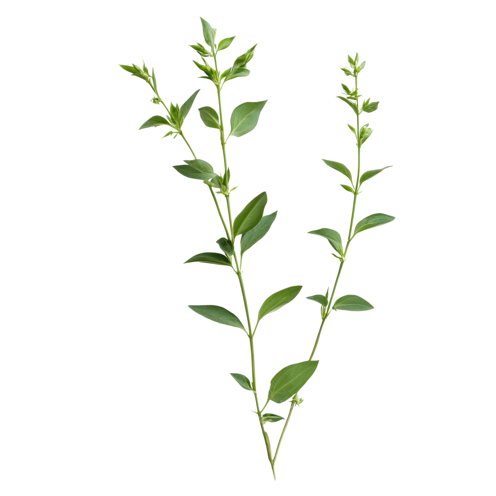 Andrographis paniculata plant with lush green leaves against a transparent background, Andrographis paniculata plant on transparent background png