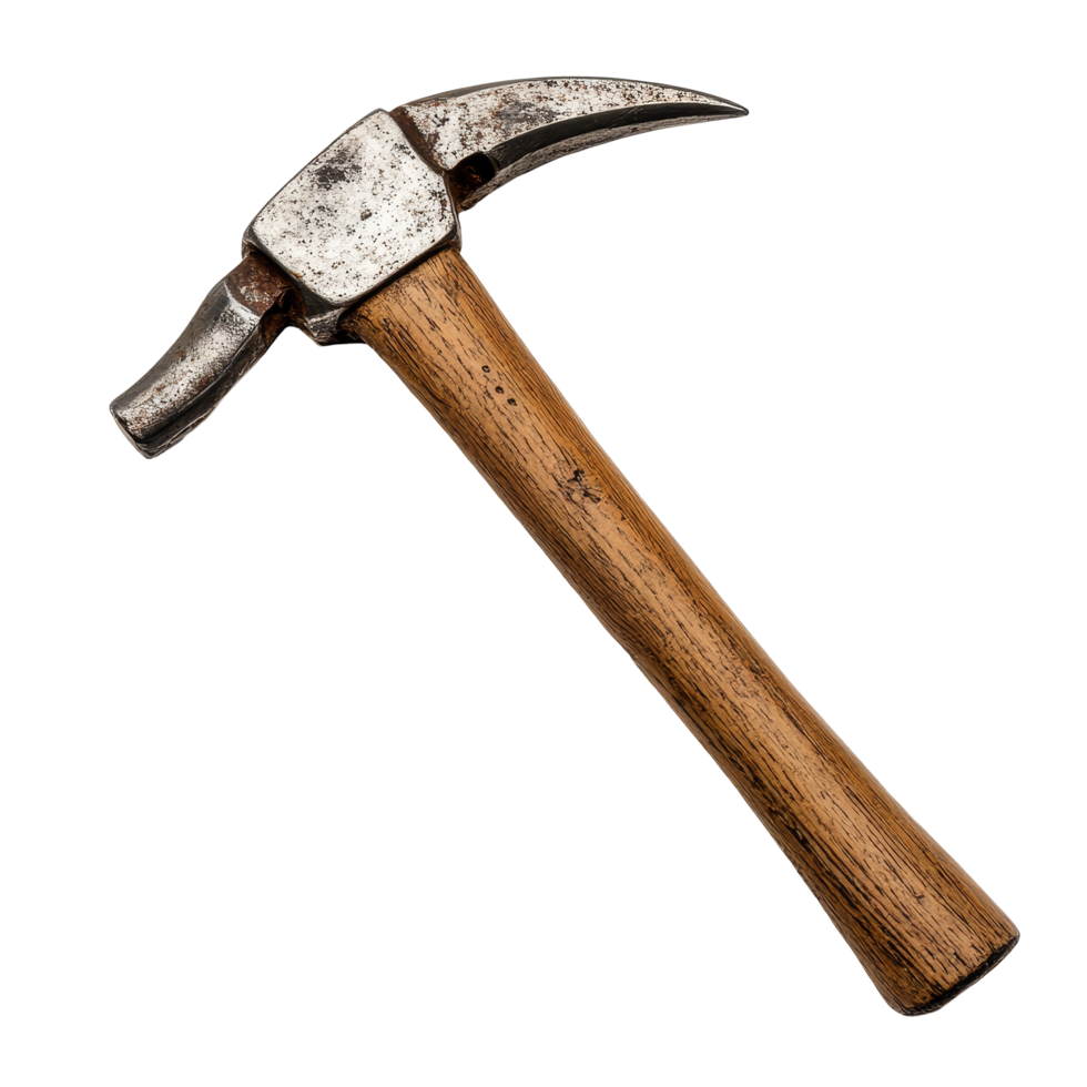 Claw hammer resting on a clean surface, showcasing simplicity and utility in tool design and craftsmanship, Claw hammer isolated png