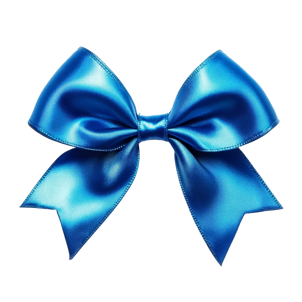 Elegant blue bow on a transparent background displaying a versatile design for creative projects, blue bow on a transparent background png