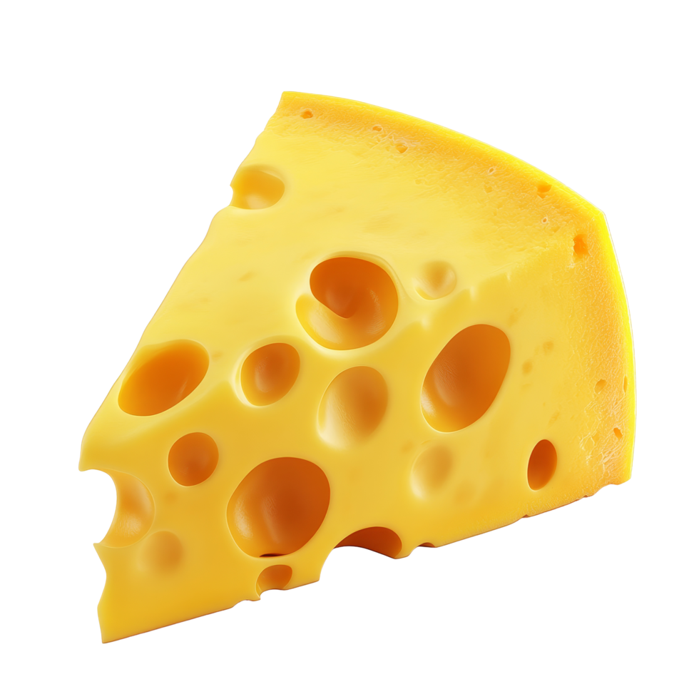 Delicious yellow cheese isolated on a transparent background showcasing its texture and holes for an inviting culinary appeal, Cheese isolated png