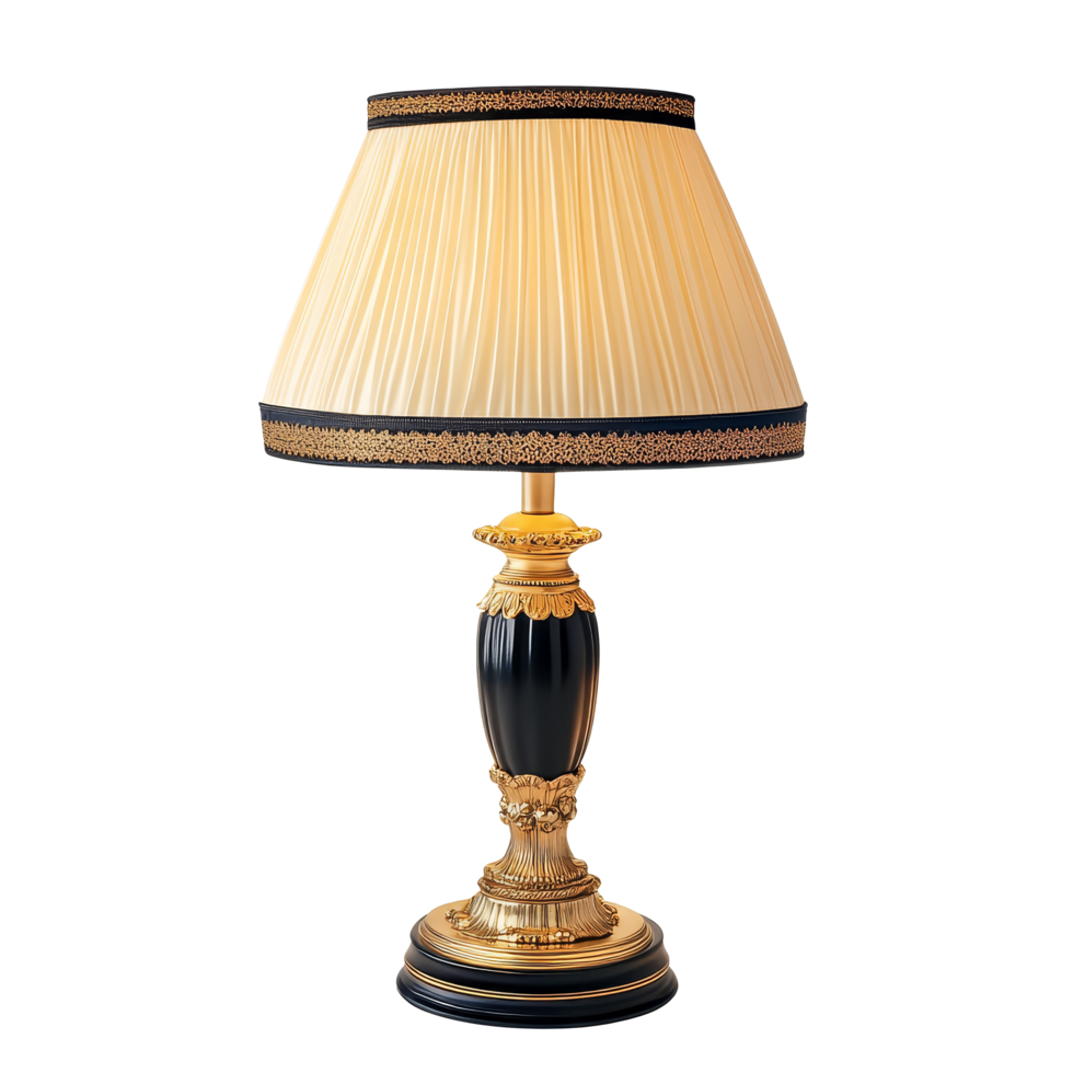 Elegant lamp on a transparent background, showcasing intricate details and a classic design ideal for home decor, Lamp isolated on transparent background png