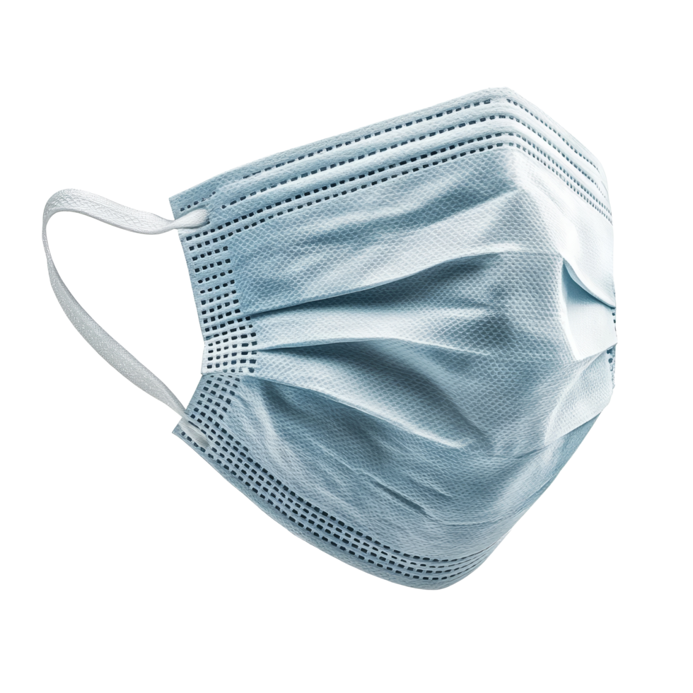 Surgical mask isolated on a clean transparent background for healthcare and safety applications, surgical mask isolated on transparent background png