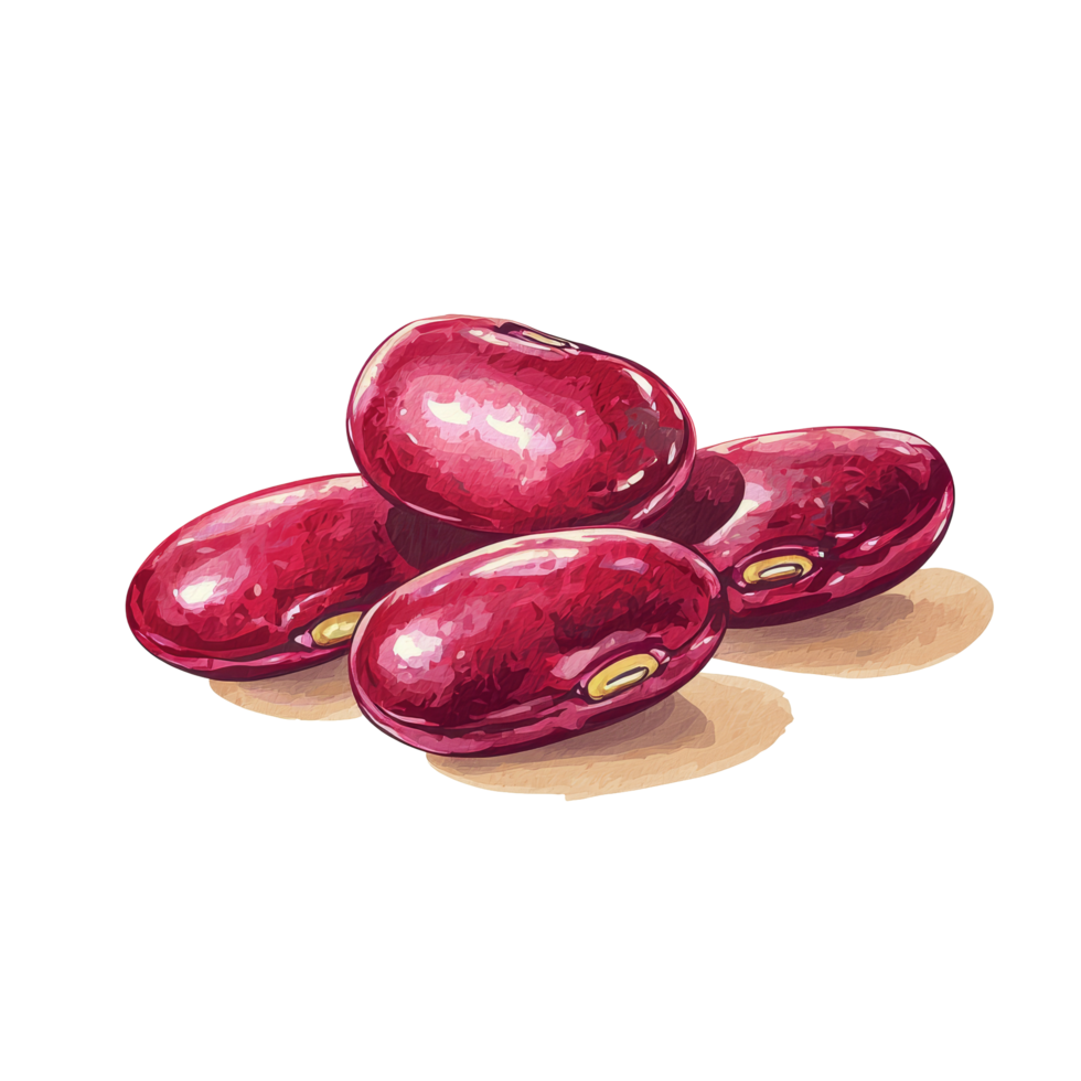 A cluster of red kidney beans showcased on a neutral background, perfect for culinary and nutritional applications, Red kidney beans isolated Stock Illustration png