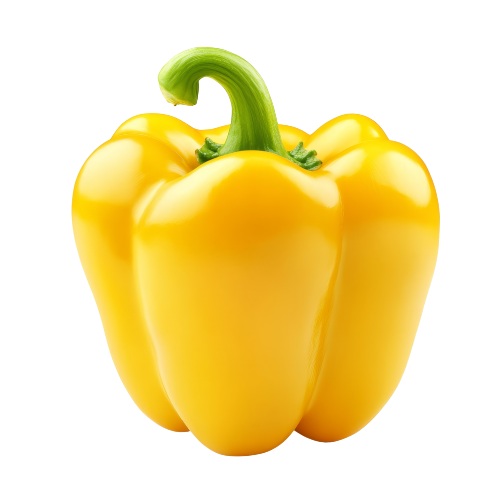 Fresh yellow pepper isolated on a transparent background perfect for culinary use and healthy eating, yellow pepper isolated on transparent background png