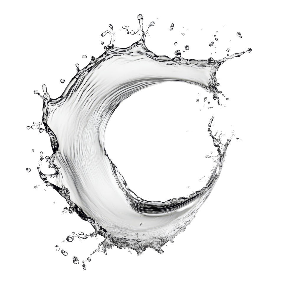 Dynamic splash of liquid waves swirling in motion isolated on a transparent background, showcasing fluidity and energy, liquid wave splash flow in motion isolated on transparent background png