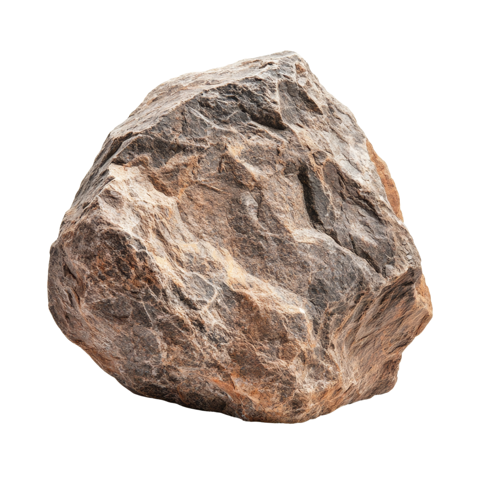 Isolated boulder rock on transparent background showcasing natural textures and shapes, boulder rock isolated on transparent background cutout png
