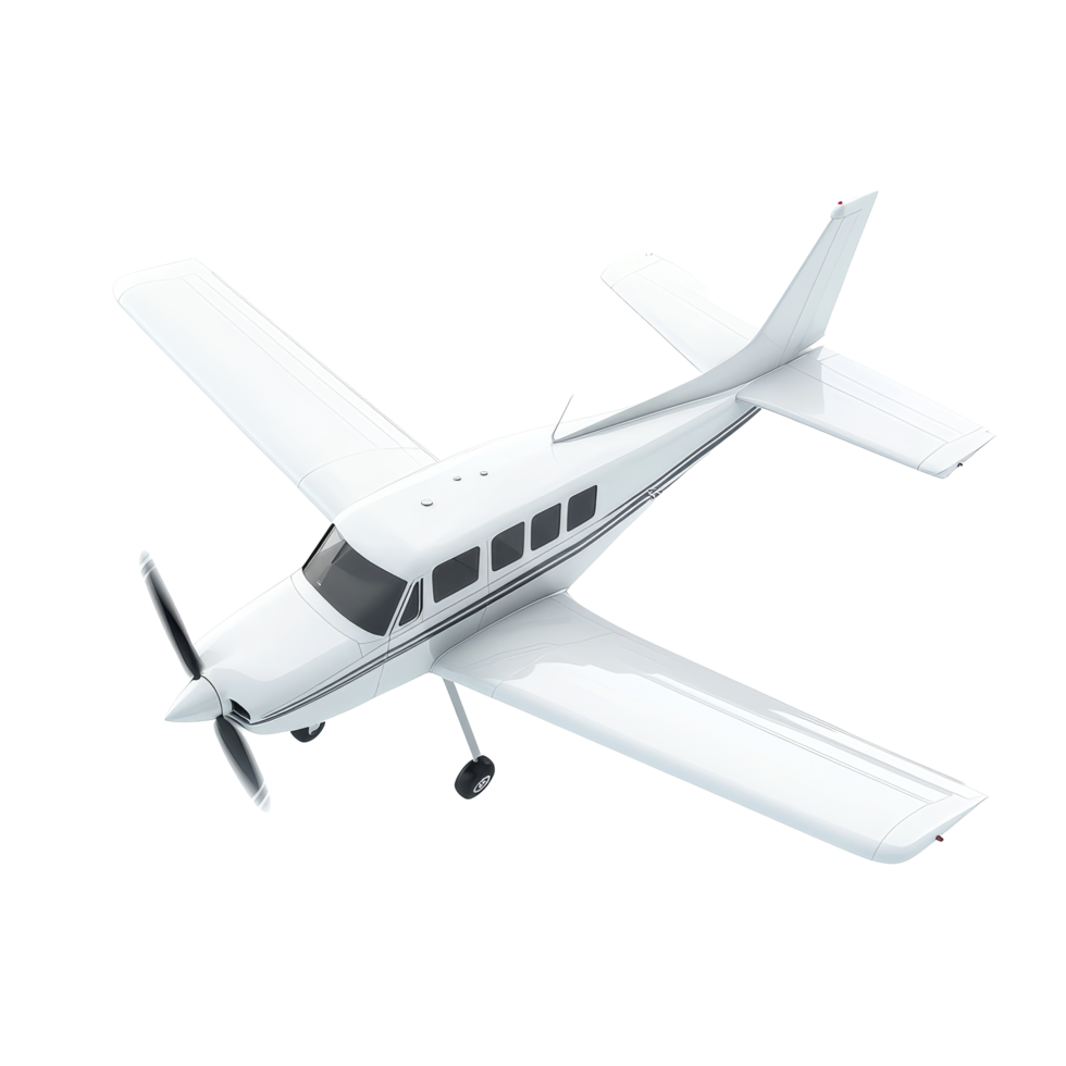 Realistic model of a flying airplane isolated on a transparent background showcasing aviation design and detail, Flying airplane Isolated, 3D realistic vehicle in transparent, 3d airplane, 3d render png