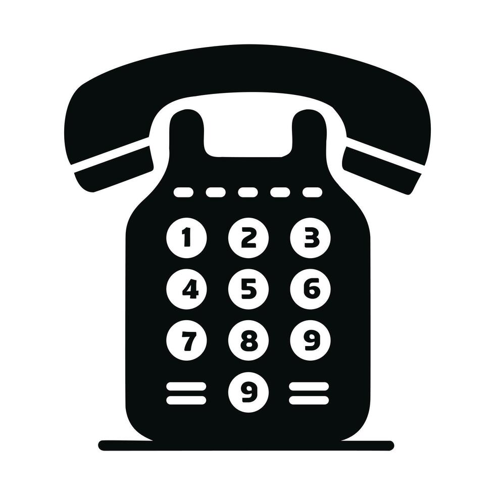A clean and minimalistic telephone icon, perfect for communication apps, contact sections, and business-related designs. Available in format for easy scalability. vector