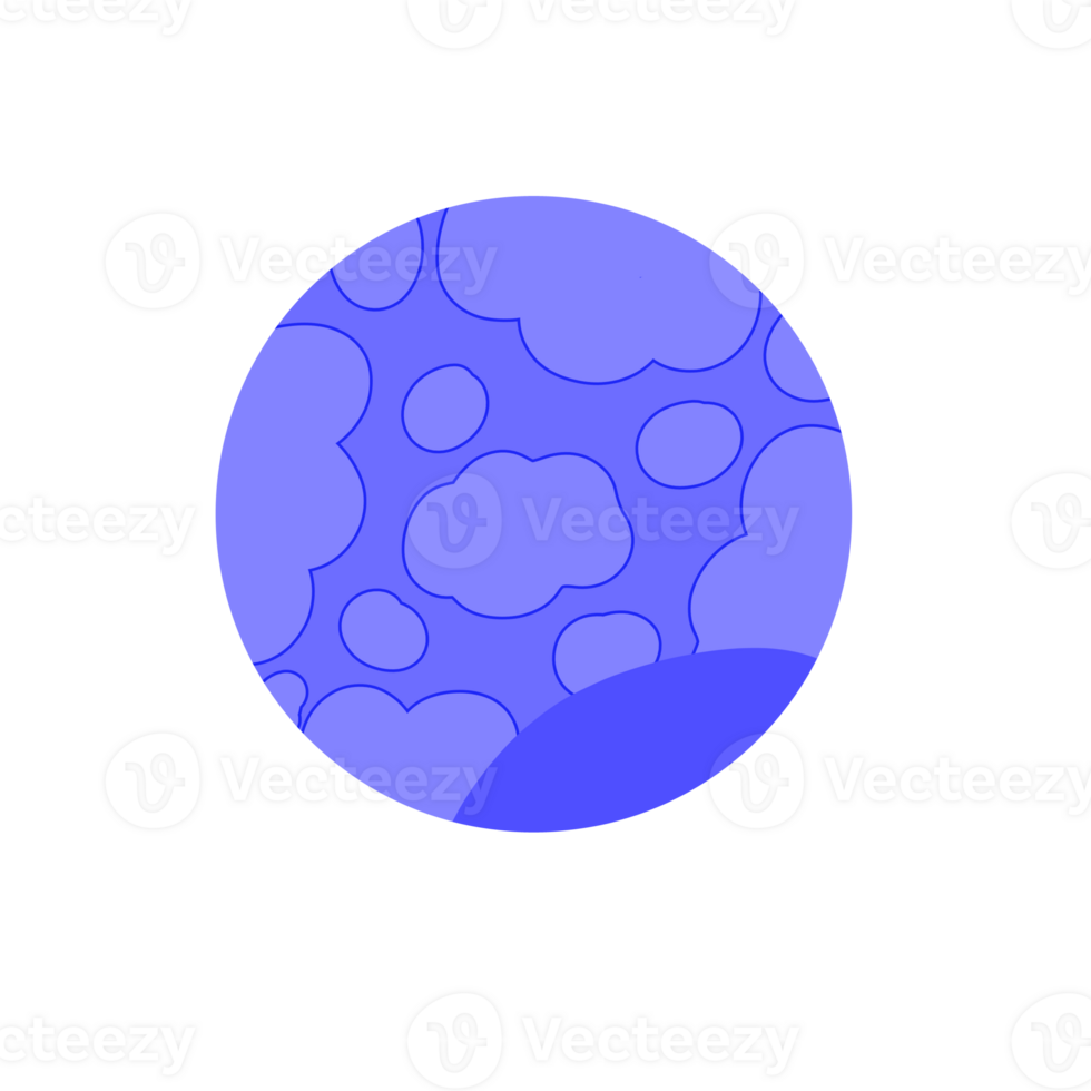 A blue circle with clouds on it png