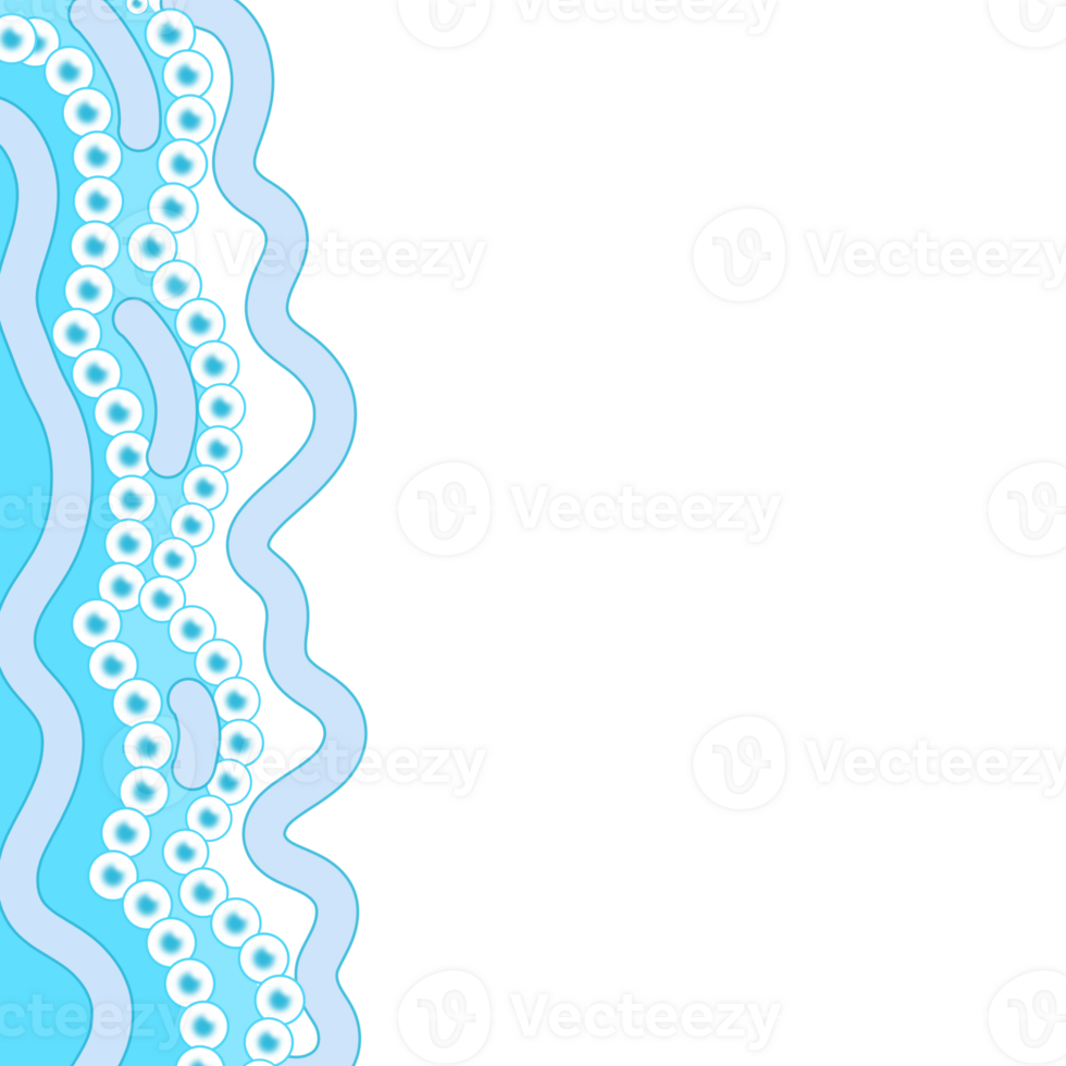A blue and white border with a pattern of waves png