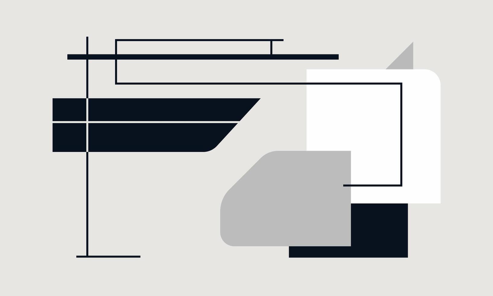 A black and white illustration of a chair and table vector