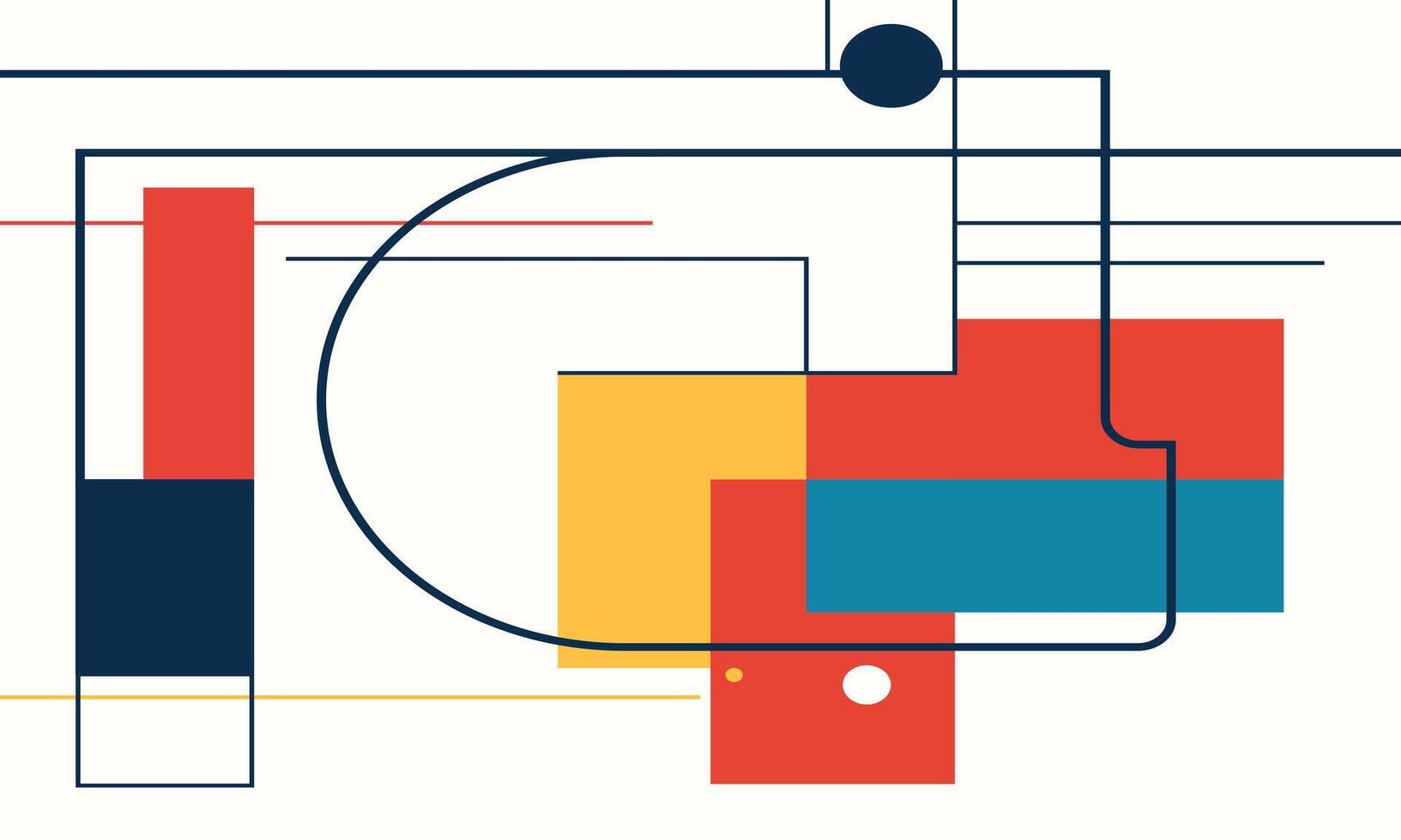 A colorful abstract design with a red, blue and yellow square vector
